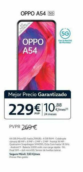 Movistar Oppo A54 5g oferta