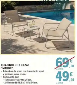 E.Leclerc Conjunto de 3 piezas "mahon" oferta