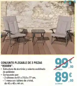 E.Leclerc Conjunto plegable de 3 piezas "hoorn". oferta
