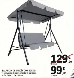 E.Leclerc Balancin de jardín con toldo oferta
