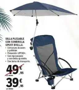 E.Leclerc Silla plegable con sombrilla sport brella. oferta