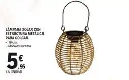 E.Leclerc Lámpara solar con estructura metálica para colgar. oferta