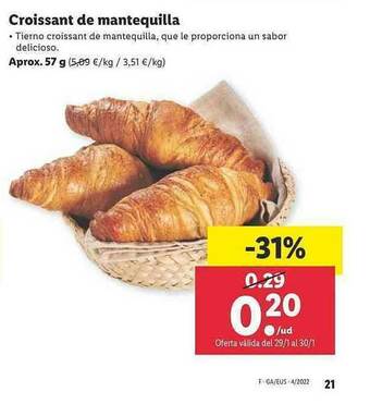 Lidl Croissant De Mantequilla oferta