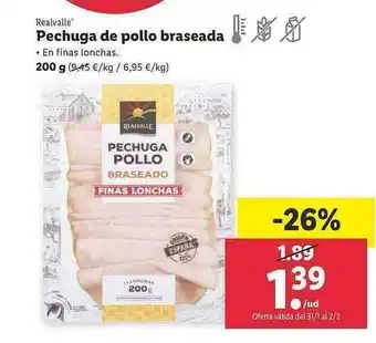 Lidl Realvalle Pechuga De Pollo Braseada oferta