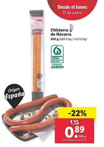 Lidl Chistorra De Navarra oferta