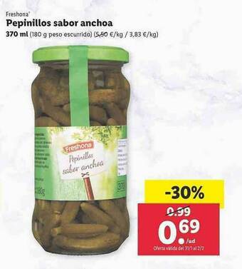Lidl Freshona Pepinillos Sabor Anchoa oferta