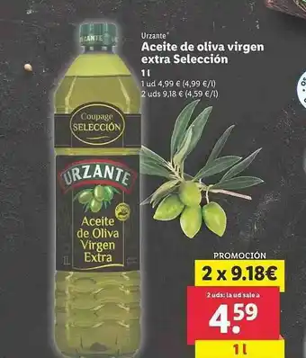 Lidl Urzante Aceite De Oliva Virgen Extra Selección oferta