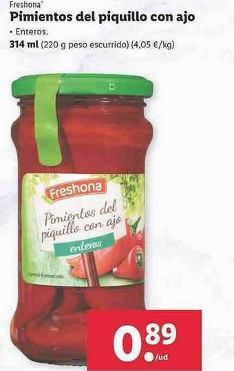 Lidl Freshona Pimientos Del Piquillo Con Ajo oferta