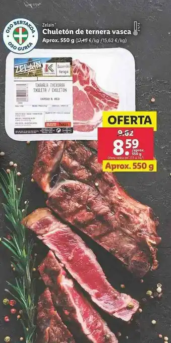 Lidl Zelain Chuletón De Ternera Vasca oferta