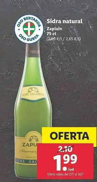 Lidl Sidra Natural Zapiain oferta