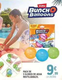 E.Leclerc Pack de 3 globos de agua reutilizables oferta