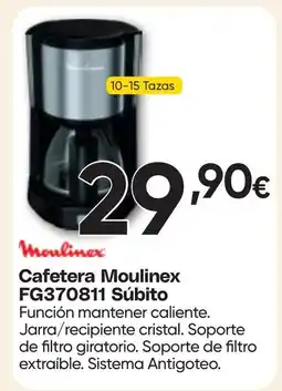 Hiper FROIZ MOULINEX Cafetera FG370811 Súbito oferta