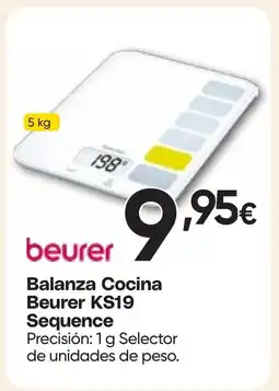 Hiper FROIZ BEURER Balanza Cocina KS19 Sequence oferta