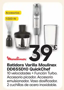 Hiper FROIZ MOULINEX Batidora Varilla DD655D10 QuickChef oferta