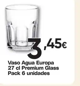 Hiper FROIZ Vaso Agua Europa Premium Glass Pack 6 unidades oferta
