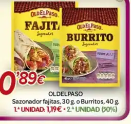 Alsara Supermercados OLD EL PASO Sazonador fajitas o Burritos oferta