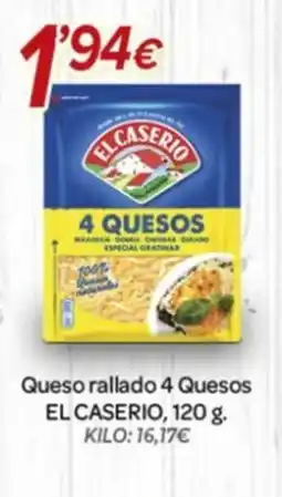 Alsara Supermercados EL CASERIO Queso rallado 4 Quesos oferta