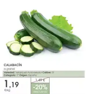 Supermercados Plaza Origen - calabacin oferta