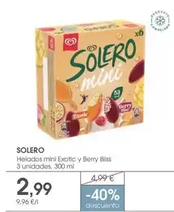 Supermercados Plaza Solar viejo - helados mini exotic y berry bliss oferta
