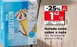 Dia Dia temptation - helado cono sabor a nata oferta