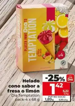 Dia Dia temptation - helado cono fresa o limon oferta