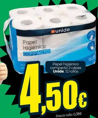 Unide - papel higienico compacto 2 capas