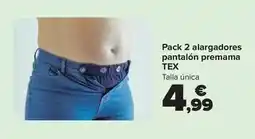 Carrefour Tex - pack 2 alargadores pantalon premama oferta
