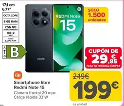 Carrefour Xiaomi - smartphone libre redmi note 15 oferta