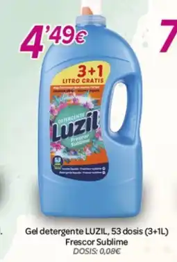 Alsara Supermercados LUZIL Gel detergente 53 dosis (3+1L) Frescor Sublime oferta