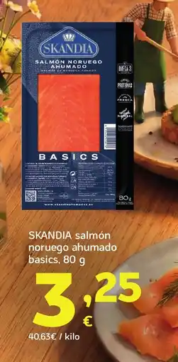 HiperDino SKANDIA salmón noruego ahumado basics oferta
