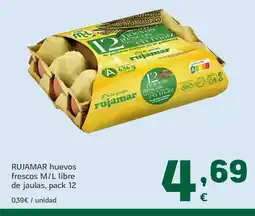 HiperDino RUJAMAR huevos frescos M/L libre de jaulas, pack 12 oferta