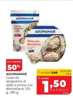 Alimerka AGUINAMAR Colas de langostino al ajillo o pintxo a la donostiarra oferta