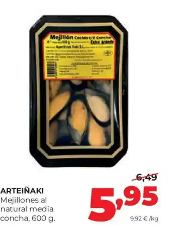 ARTEIÑAKI Mejillones al natural medía concha