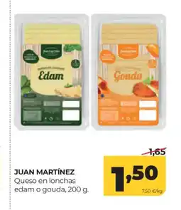 Alimerka JUAN MARTÍNEZ Queso en lonchas edam o Gouda oferta