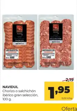 Alimerka NAVIDUL Chorizo o salchichón ibérico gran selección oferta