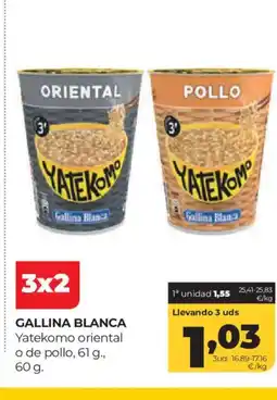 Alimerka GALLINA BLANCA Yatekomo oriental o de pollo oferta