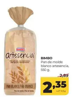 Alimerka BIMBO Pan de molde blanco artesencia oferta