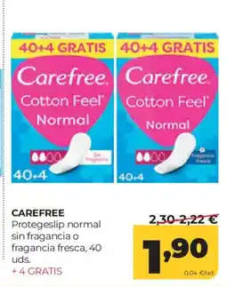 Alimerka CAREFREE Protegeslip normal sin fragancia o fragancia fresca oferta