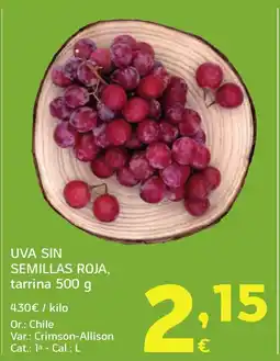 HiperDino Uva sin semillas roja oferta