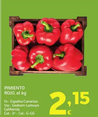 HiperDino Pimiento rojo oferta