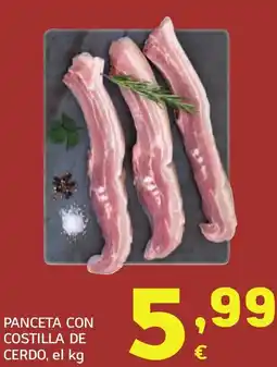 HiperDino Panceta con costilla de cerdo oferta