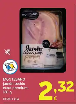 HiperDino MONTESANO jamón cocido extra premium oferta