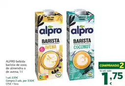 HiperDino ALPRO bebida barista de coco, de almendra o de avena oferta
