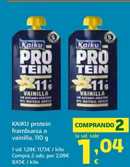 HiperDino KAIKU protein frambuesa o vainilla oferta