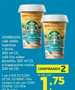 HiperDino STARBUCKS café doble espresso + leche oferta