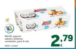 HiperDino KALISE yogures sabores distintas variedades, pack 8 uds. oferta