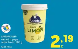 HiperDino SANDRA kéfir natural o yogur sabor limón oferta