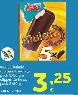HiperDino KALISE helado multipack mulato, o clipper de fresa oferta