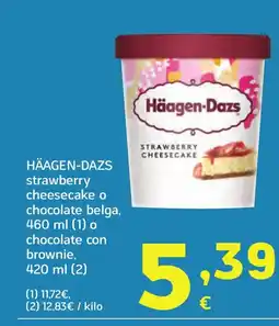HiperDino HÄAGEN-DAZS strawberry cheesecake o chocolate belga,o chocolate con brownie oferta