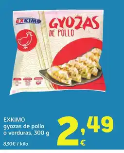 HiperDino EXKIMO gyozas de pollo o verduras oferta